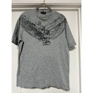 Emporio Armani, Men's Short Sleeve Graphic T-shirt, Gray, Size Small